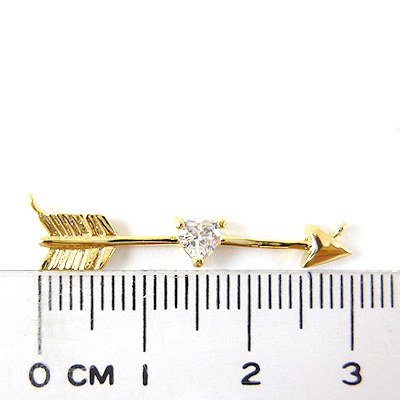 銅鍍金色雙孔心鑽箭